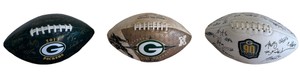 Lot of 3 Green Bay Packers Commemorative Footballs
