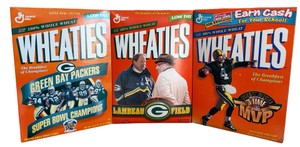 Lot of 3 Green Bay Packers Wheaties Cereal Boxes