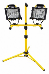 Stanley Dual-Head Halogen Work Light with Adjustable Tripod Stand