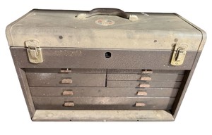 Vintage Metal Machinist Tool Chest with Multiple Drawers - Full of Goodies