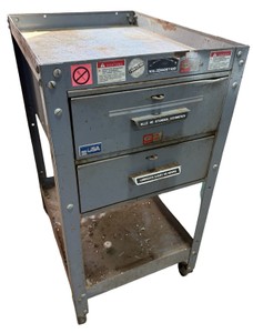 Heavy-Duty Industrial Metal Shop Cabinet with 2 Drawers & Work Top