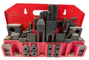 Machinist Clamping & Hold-Down Tool Set with Storage Rack