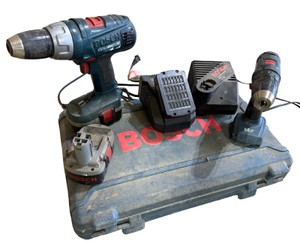 Bosch Cordless Drill & Driver Tool Lot with Batteries, Chargers & Case