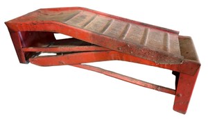 Red Metal Automotive Service Ramps