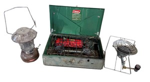 Vintage Coleman Camping Lot  2-Burner Camp Stove, Lantern & Propane Burner