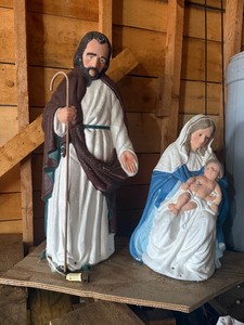 Large Lighted Outdoor Nativity Set  Joseph, Mary & Baby Jesus