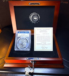 100th Anniversary 2021 Peace Dollar PCGS MS70 wWood Display Case & COA