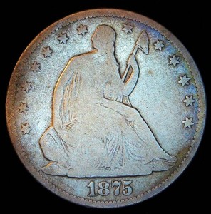 1875 S Seated Liberty Half Dollar