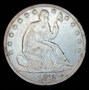 1872 P Seated Liberty Half Dollar, VG, details