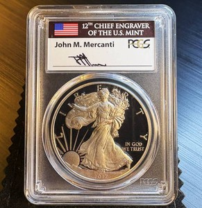 2017 W Proof Silver Eagle Mercanti Signed PCGS PR70DCAM