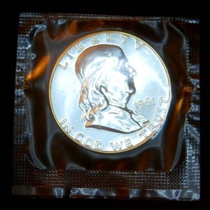 Uncirculated 1961 P Franklin Half Dollar, Sealed Original Cello