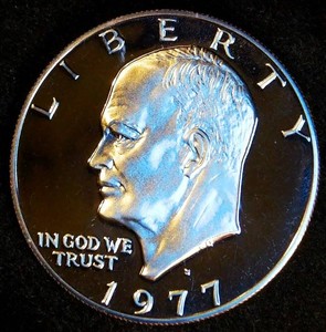 Choice Proof Cameo 1977 S Clad Eisenhower Dollar
