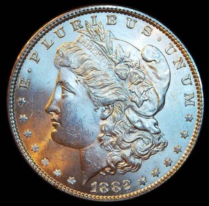 AUBU 1882 P Morgan Silver Dollar, Strong Luster