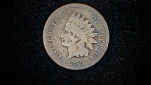 1859 Indian Head Cent, First Year, Better Date