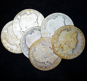 (6) Common Date Circulated Barber Quarters