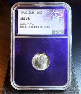 1967 SMS Roosevelt Dime NGC MS68