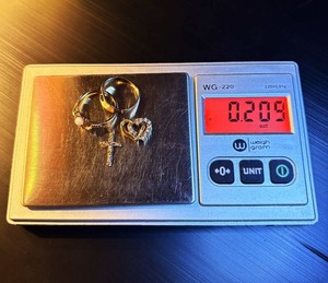 .209 OzT of 10k Gold Jewelry, Includes Pendant w11 Natural Diamonds in Heart Setting