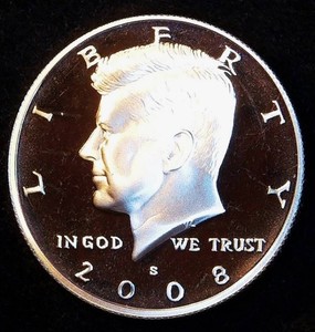 2008 S Proof .90 Silver Kennedy Half Dollar