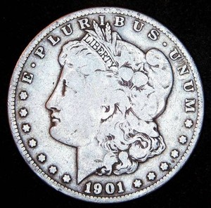 Better Date 1901 S Morgan Silver Dollar, Original Skin, VF