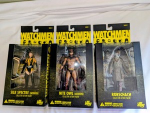 NIB Sealed DC Direct Watchmen Series 1 line Silk Spectre (Modern), Nite Owl (Modern), and Rorschach