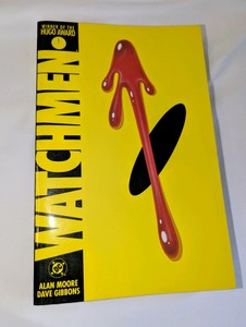 WATCHMEN graphic novel by Alan Moore and Dave Gibbons. Collected trade paperback edition published by DC Comics, featuring the complete, award-winning 12-issue series.