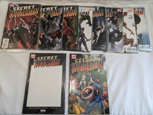 Marvel Secret Invasion #18 Complete Series  Blank & Variant #1  10 Comics  BendisYu