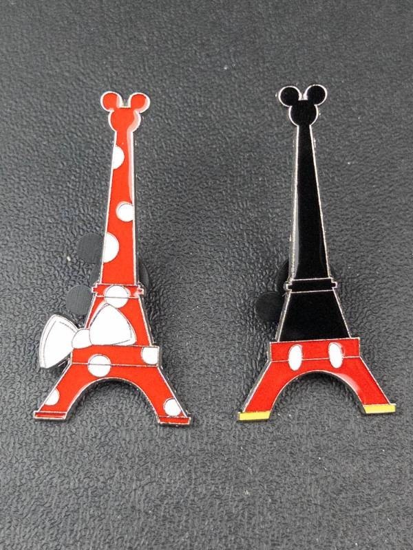 Mickey & Minnie Eiffel Tower Pins - Pair