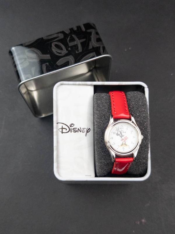Disney Mickey Mouse Analog Wristwatch With Red Band