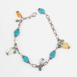 Multigemstone Charm Bracelet - 925 Sterling Silver