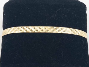 Sterling Silver Etched Vermeil Herringbone Bracelet