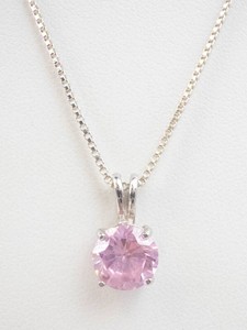 Sterling Silver Bright Pink Cubic Zirconia Pendant Necklace