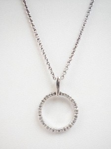 Diamond Circle Sterling Silver Pendant Necklace