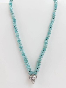 Apaptite Beaded Sterling Silver Ornate Beaded Necklace