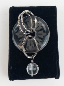 Silpada Floral Design Etched Glass Sterling Silver Pendant