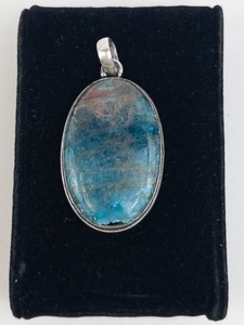 Large Dyed Quartz Sterling Silver Pendant