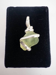 Green Glass Sterling Silver Pendant