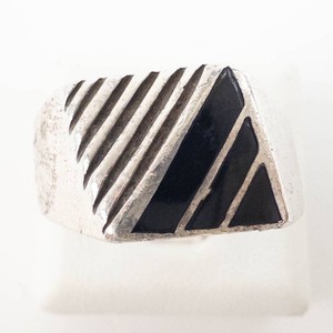 Black Onyx Ring - Sterling Silver Size 10.25