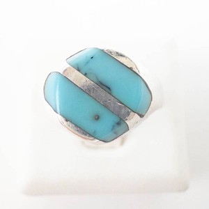 TL-85 Turquoise Inlaid Sterling Silver Ring - Size 6