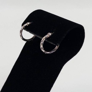 Textured Pair Sterling Silver Hoop Earrings