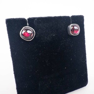 Garnet Cabachon Stud Earrings