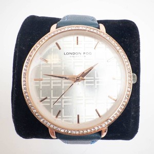 Fashion Watch - London Fog Rose-Tone Analog Watch With Blue Strap -Running