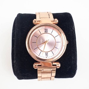 Wristwatch - Rose Analog Roman Numeral Rose Gold-Tone Bracelet -Running