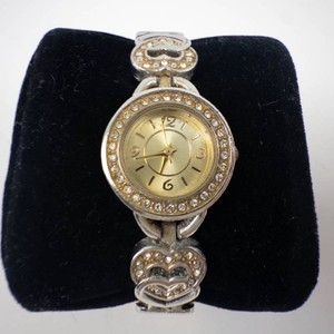Heart Link Watch - Gold Tone Fuce Quartz Bracelet Watch -Running