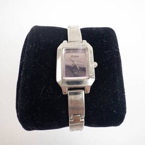 Wristwatch - Polini Silver-Tone Rectangular Quartz Bracelet Watch -Running