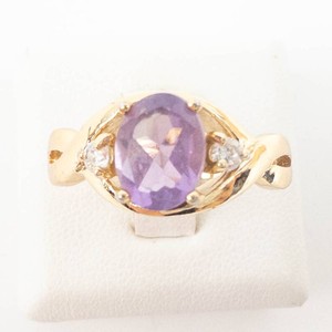 Amethyst Ring - CZ Accents Size 7.75-8