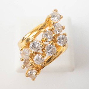 CZ Ring - 18K HGE Cubic Zirconia Cluster Size 7