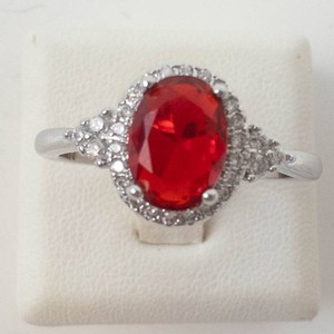 Lab-Created Ruby & CZ Ring Size 9.5