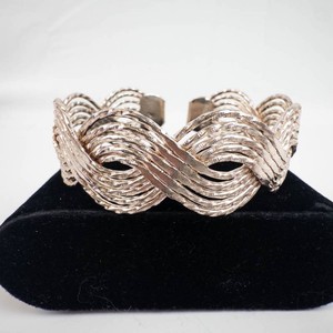 Cuff Bracelet - Woven Wave Design Open Cuff