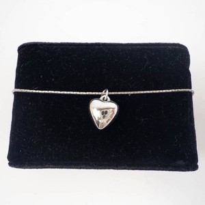 Silver Tone Heart Charm Necklace