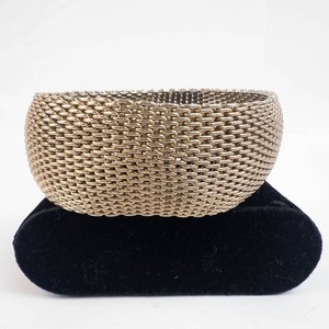 Gold Tone Mesh Bangle Bracelet